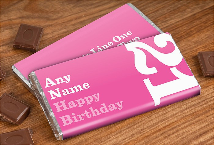 personalised chocolate bar 21st birthday for her