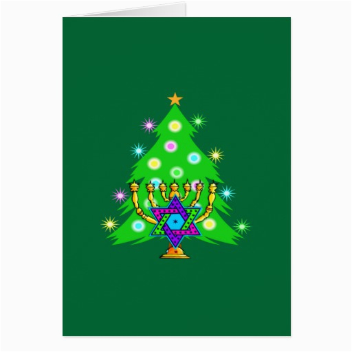 christmas and hanukkah together greeting card 137954225804588492