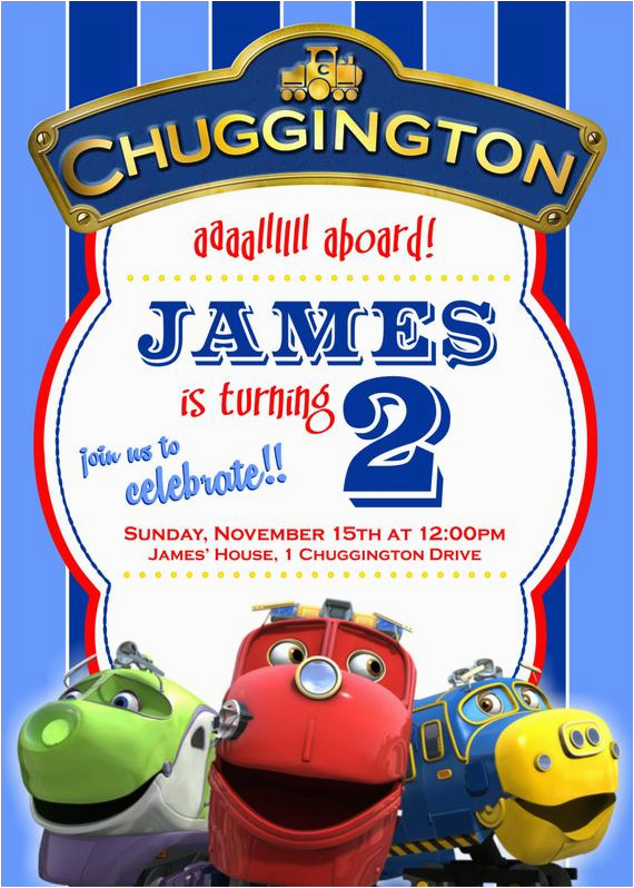 chuggington custom birthday invitation