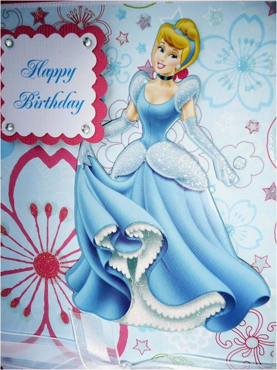 cinderella happy birthday card by bellacardcreations on etsy