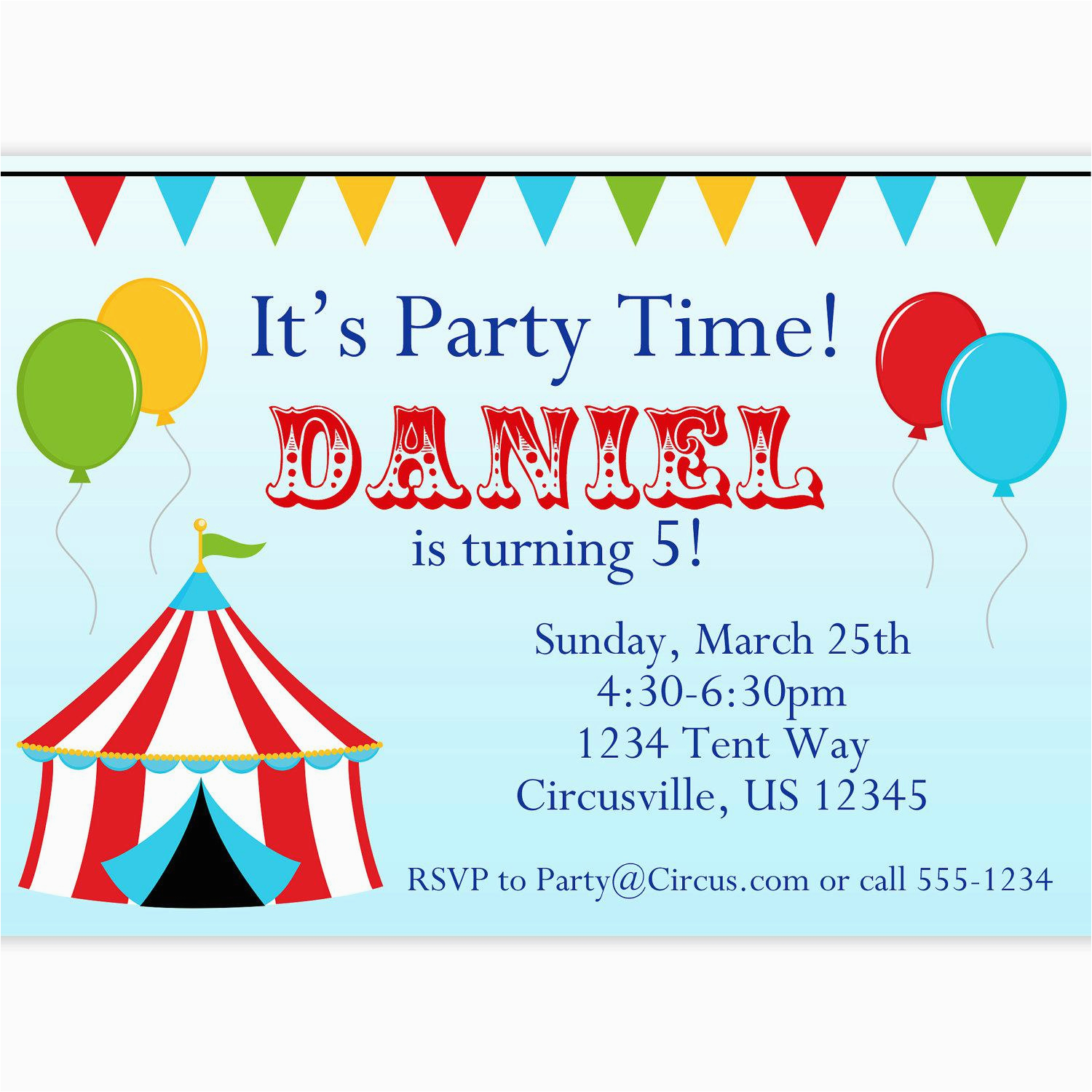 carnival party invitations