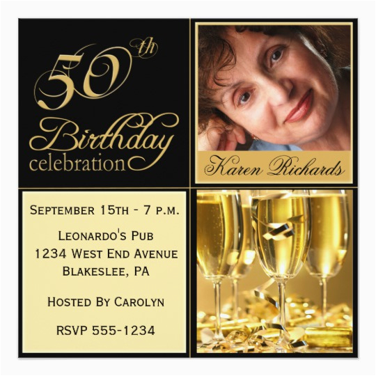 elegant 50th birthday party invitations 161141458417884980