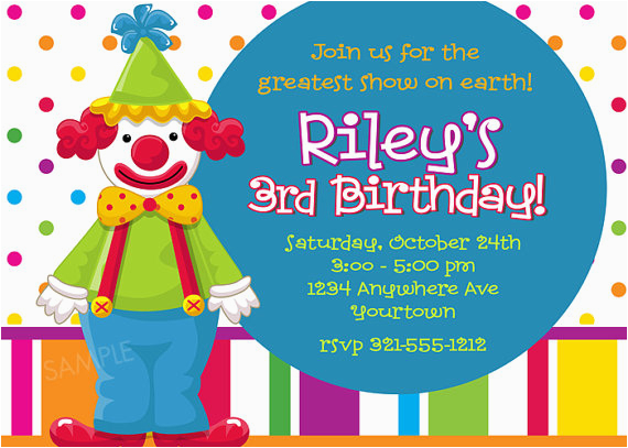 clown birthday invitations ideas