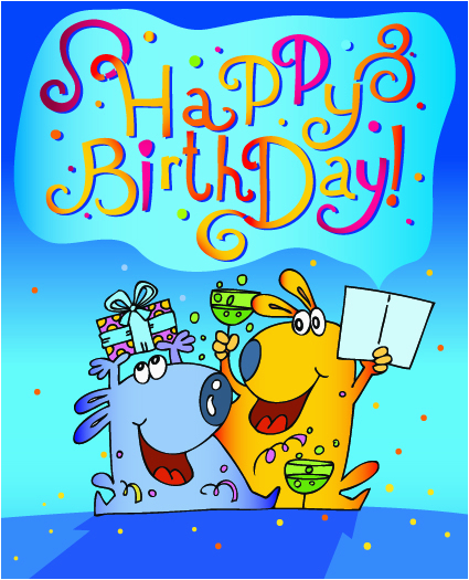 funny cartoon birthday cards vector 01 vector birthday