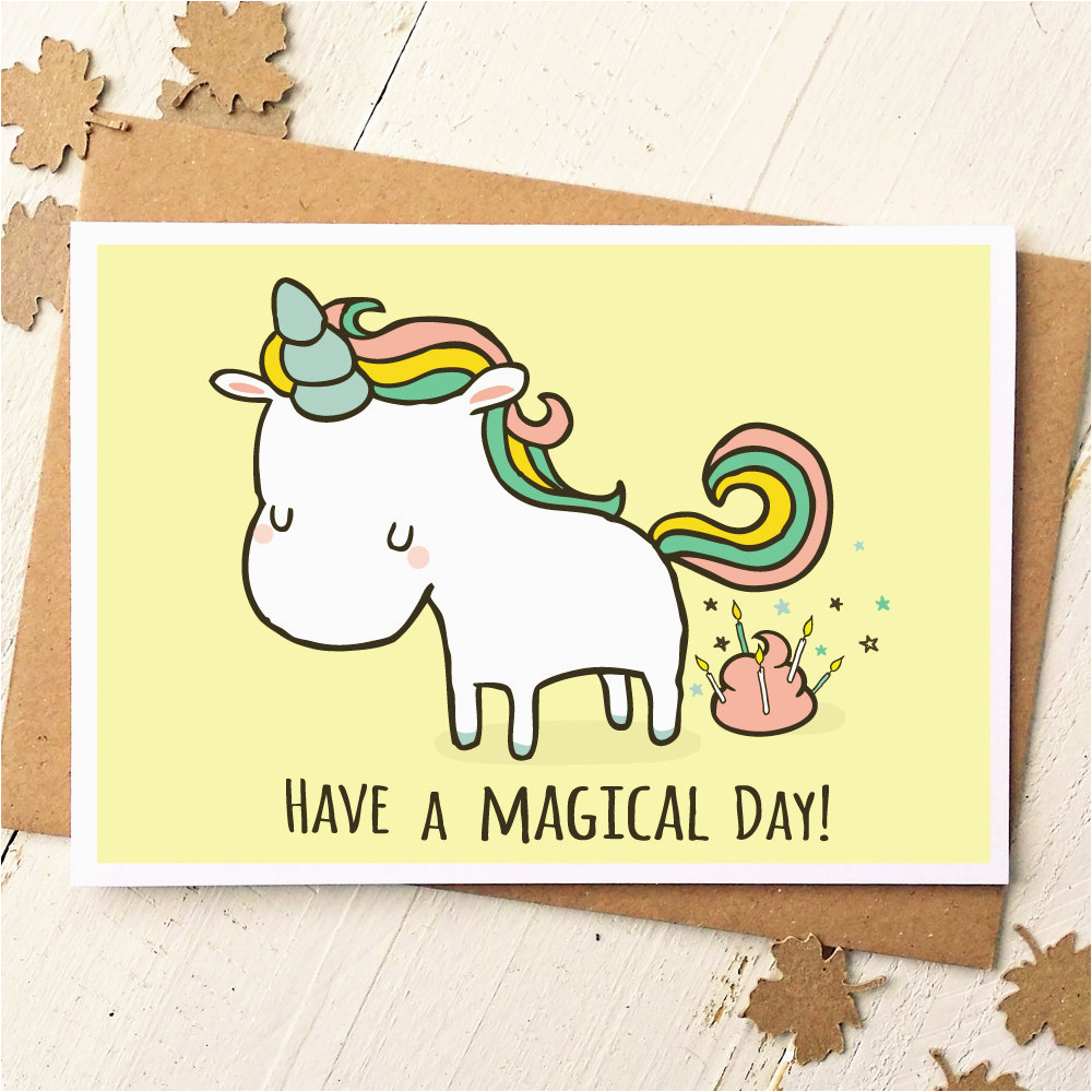 unicorn card funny birthday card unicorn