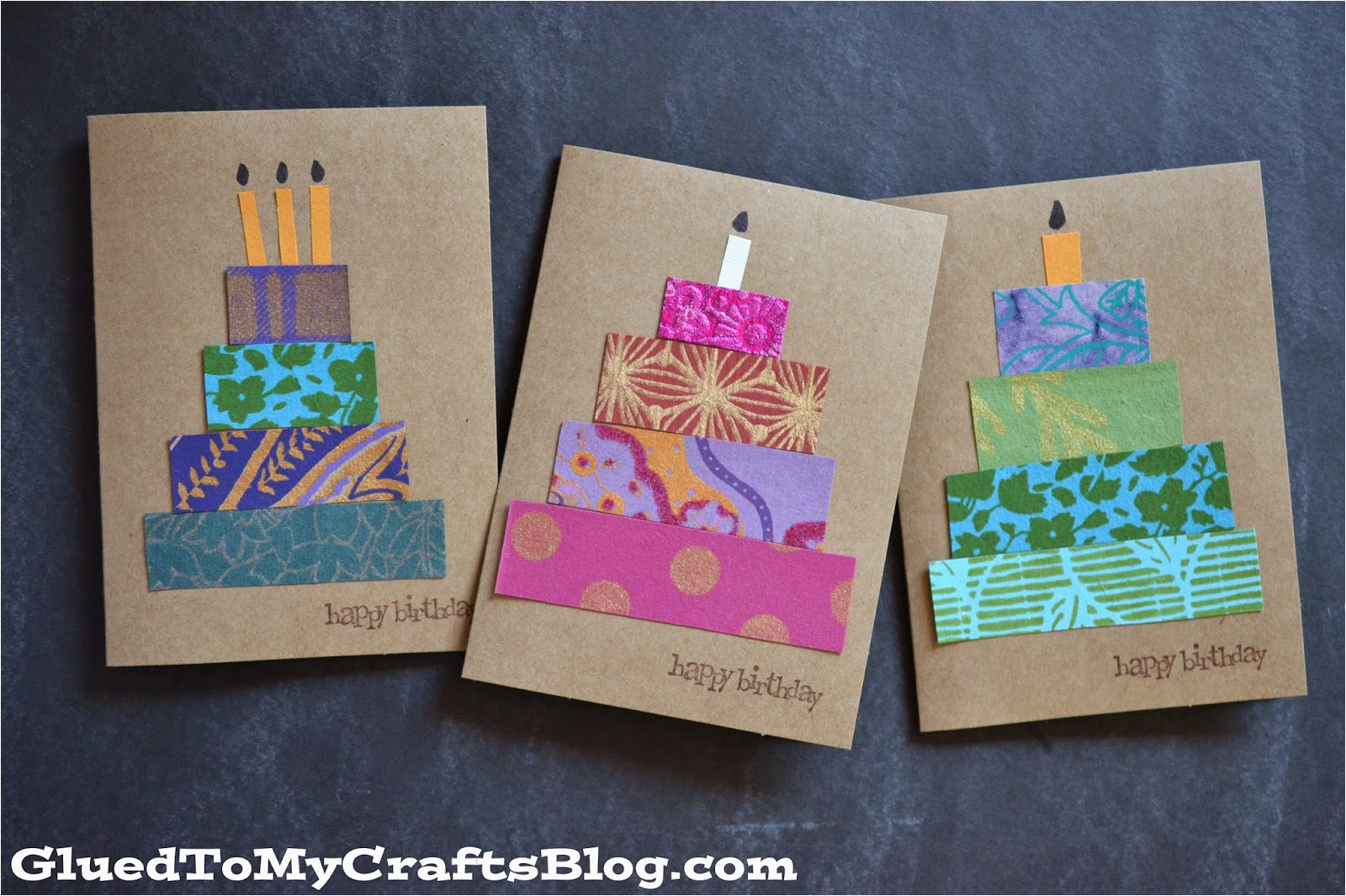 paper scrap birthday cards craft idea stickyu