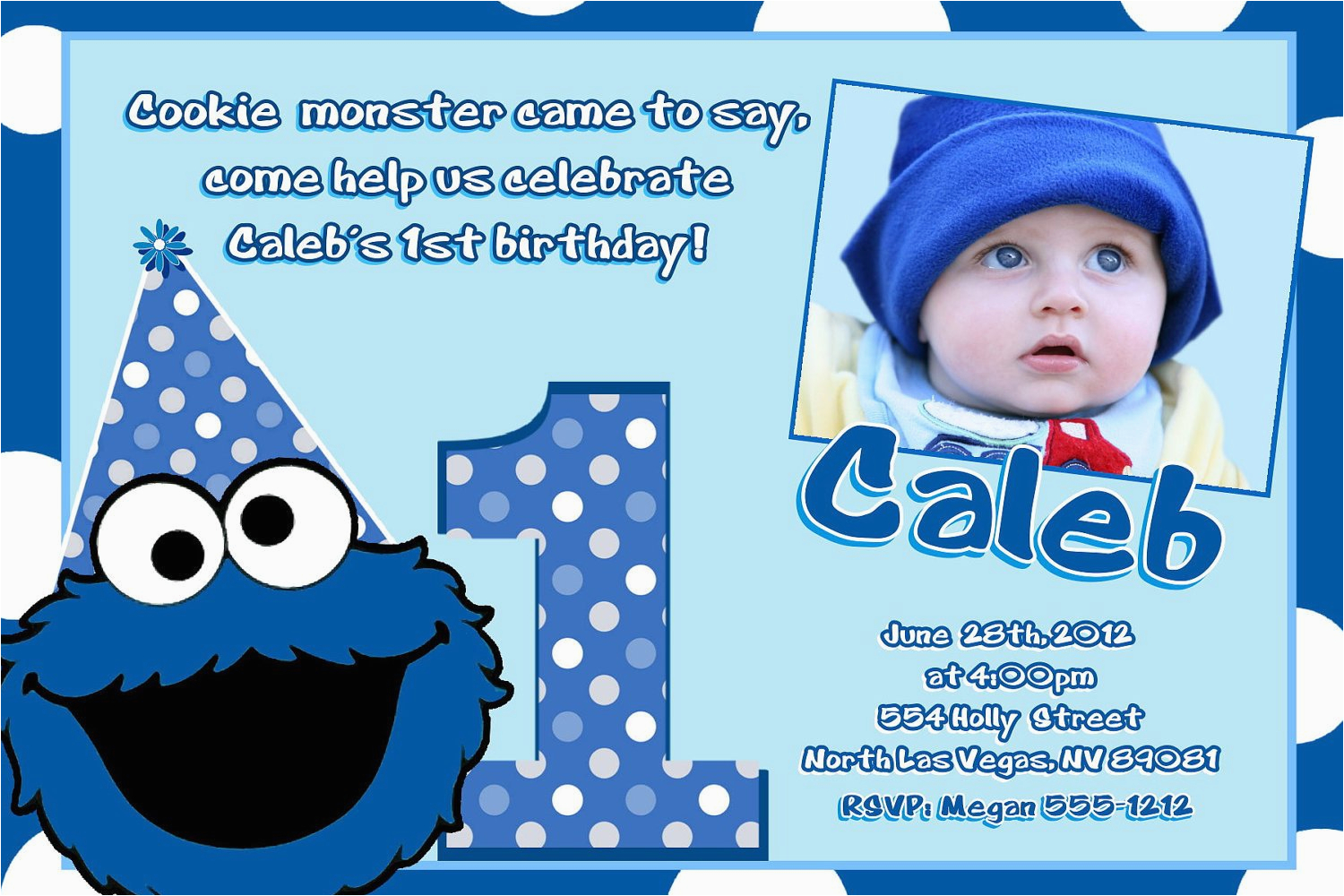 cookie monster birthday invitations diy