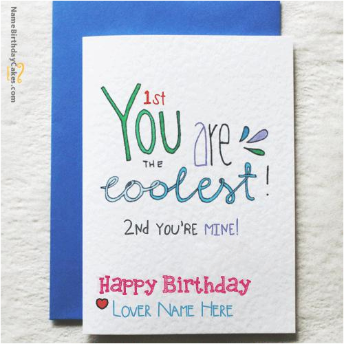 cool birthday card for lover with name