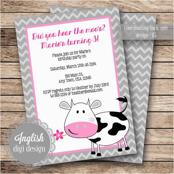 free printable cow birthday invitations