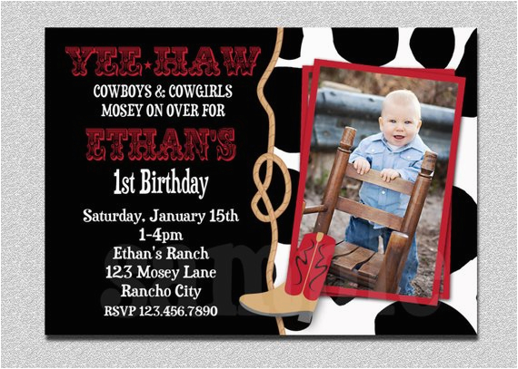 cowboy birthday invitation cowboy 1st