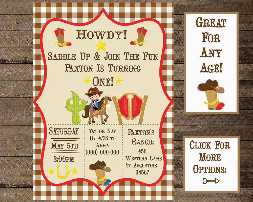 cowboy invite cowboy invitation cowboy