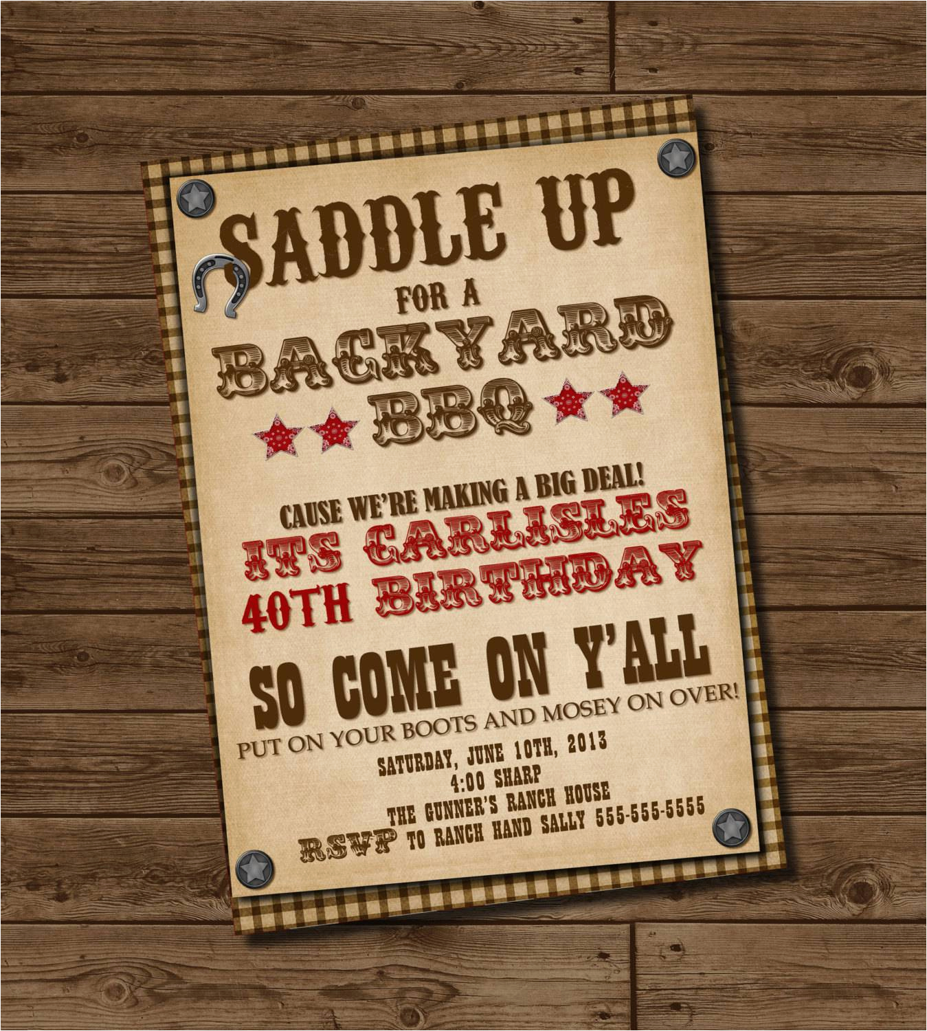 western party invitations