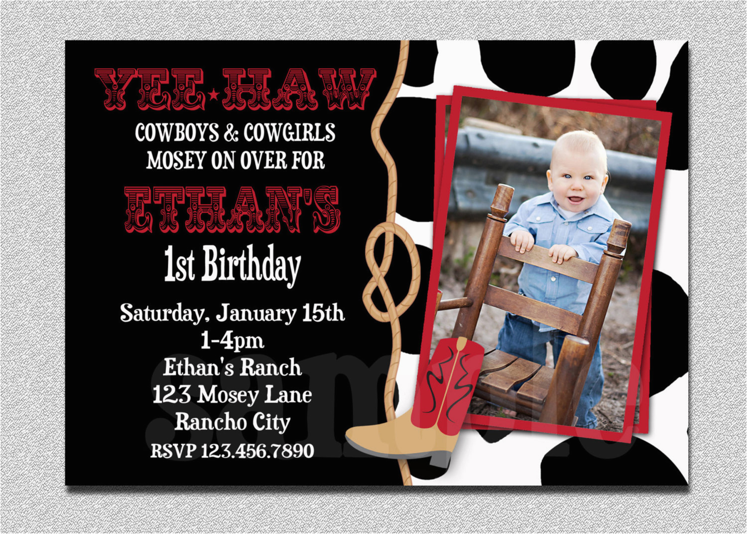 cowboy birthday invitation cowboy 1st birthday party