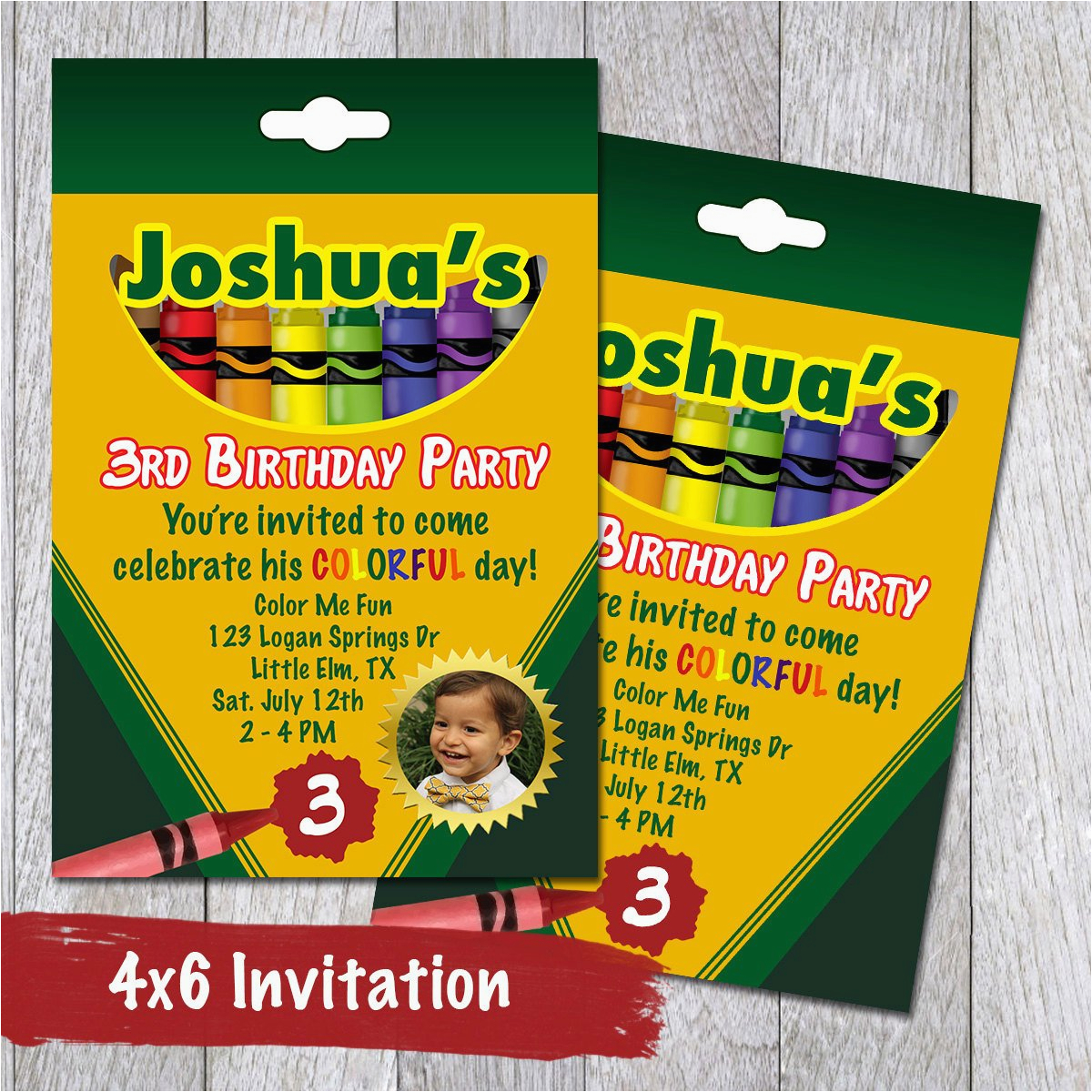 crayon box printable party invitations