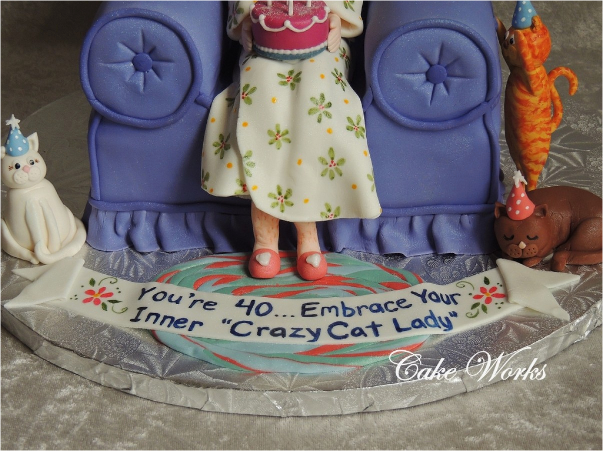 40th birthday quot crazy cat lady quot cakecentral com