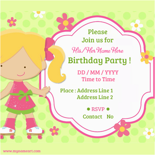 create birthday party invitations card online free