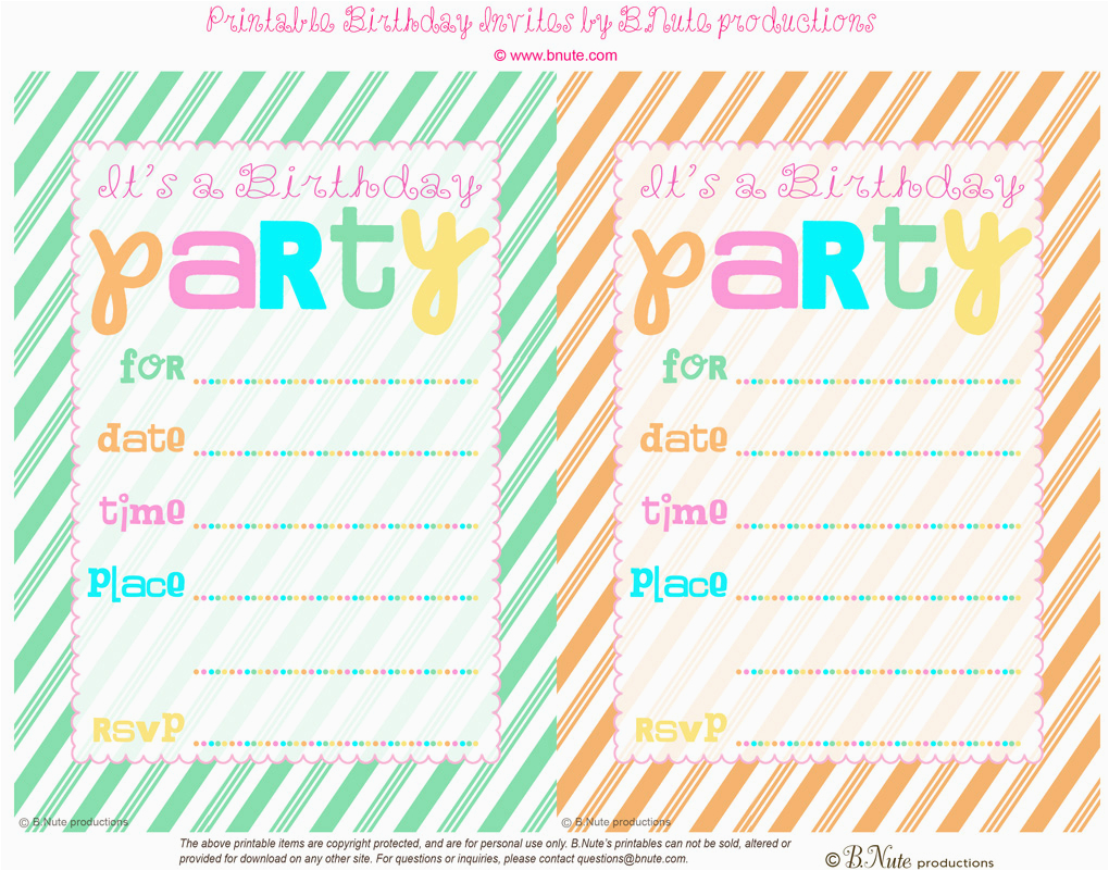 3 perfect printable kids birthday party invitations