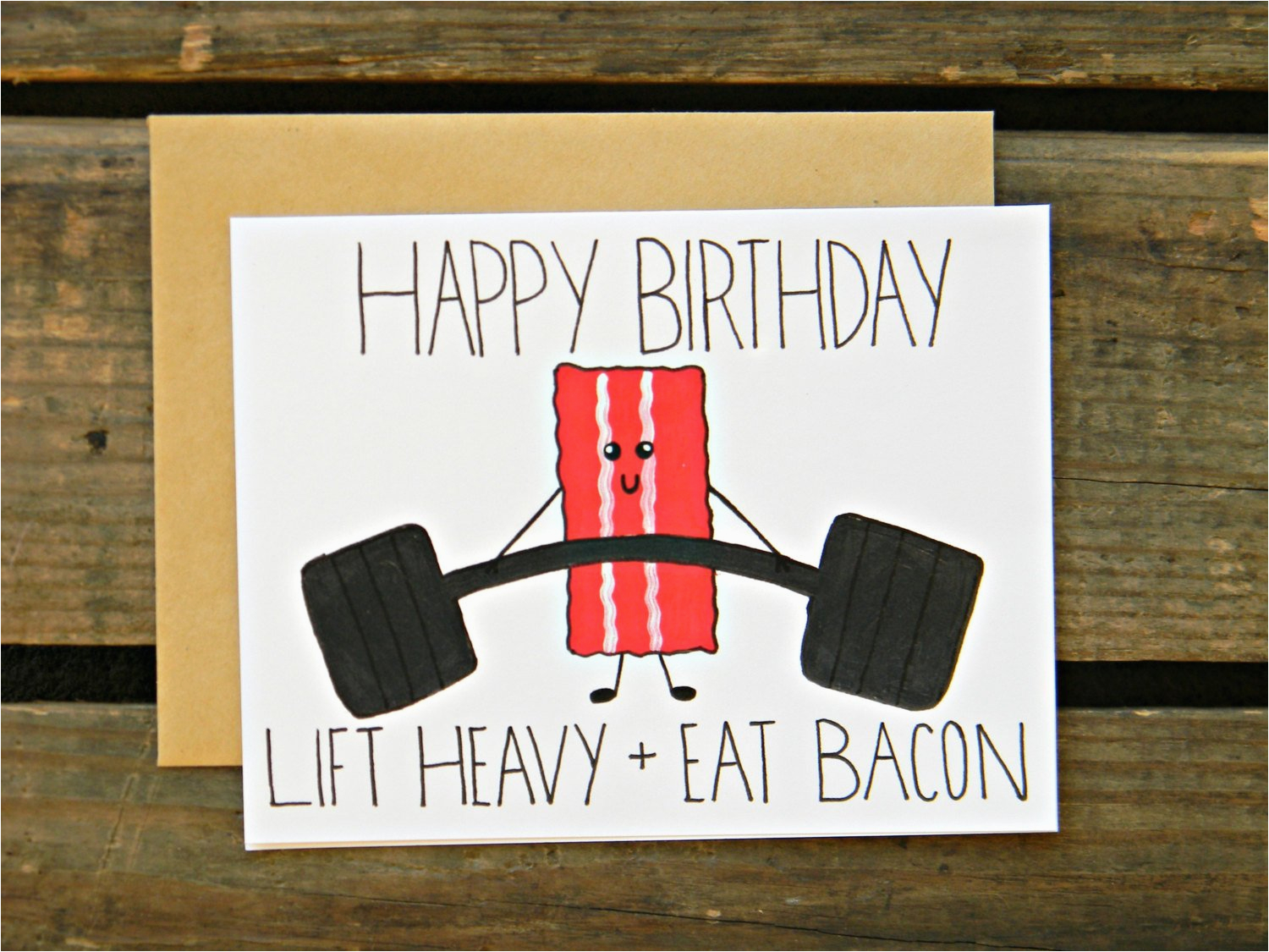 beachbody crossfit fitness bacon paleo birthday card