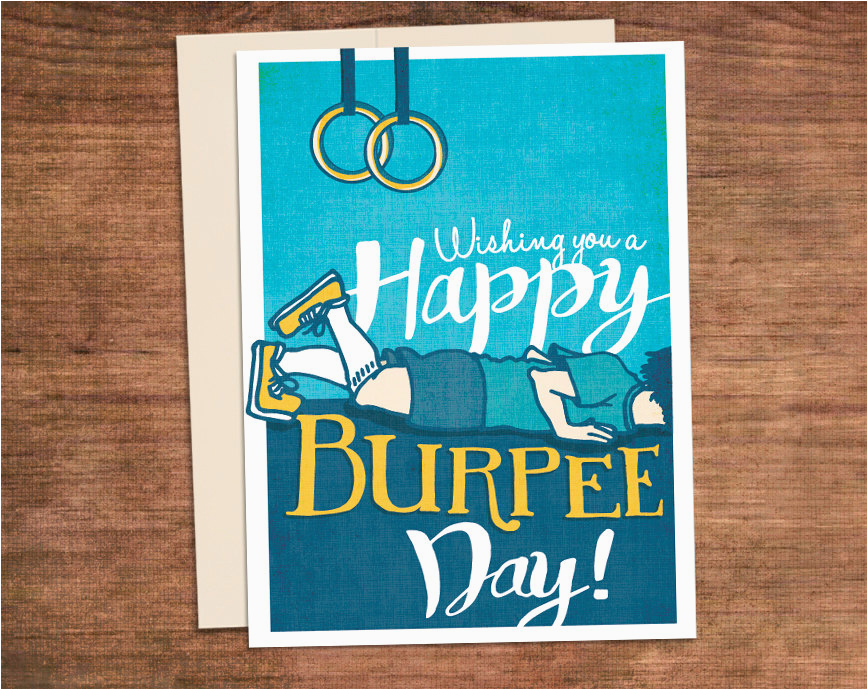 crossfit birthday burpee card happy burpee day customized