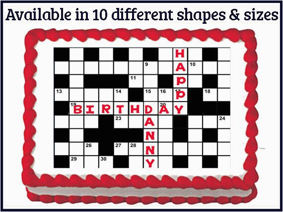 Crossword Birthday Card Crossword Puzzle Edible Birthday Wedding Party