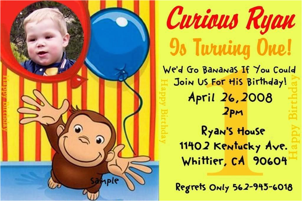 curious george birthday party invitations