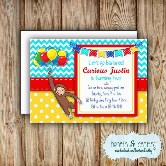 curious george birthday party invitation curious george