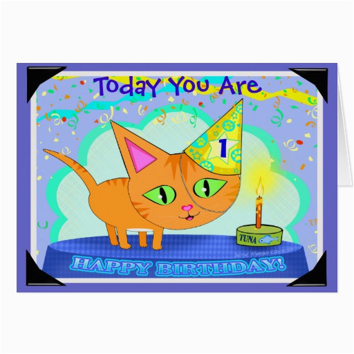 custom birthday cat greeting card zazzle