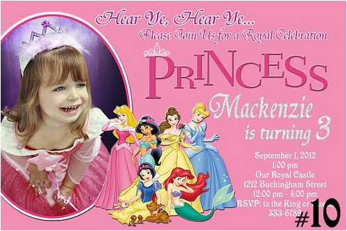 personalized disney princess birthday invitations