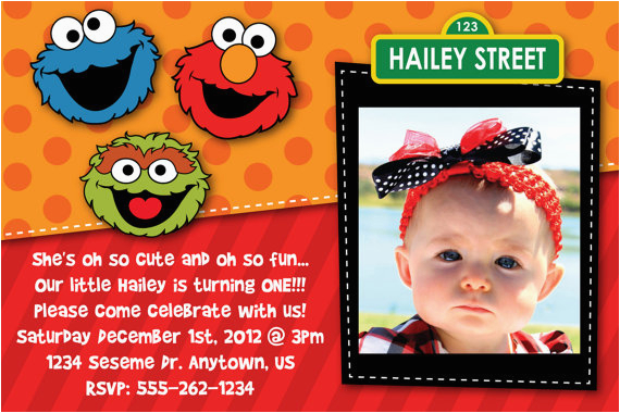 elmo sesame street birthday party invitations