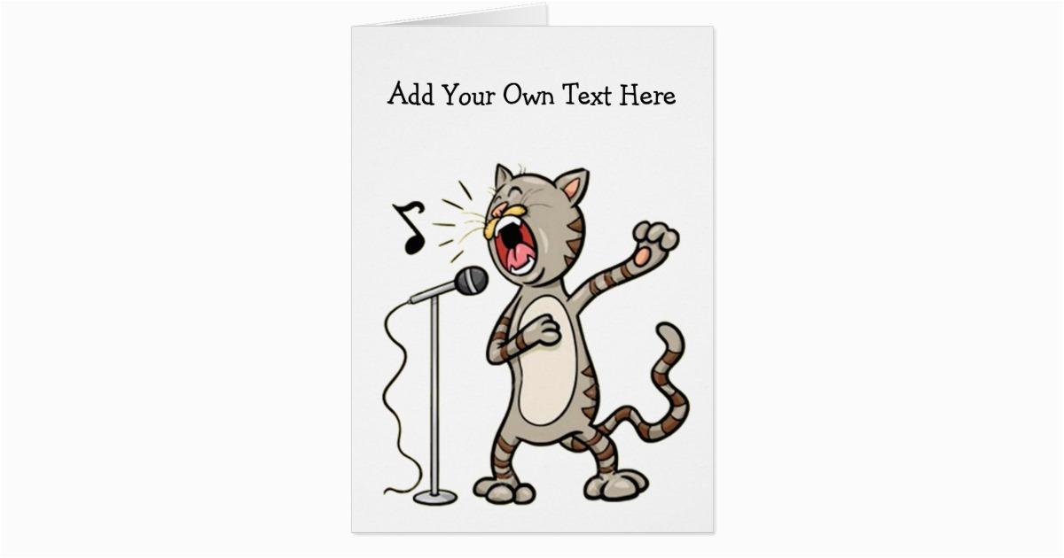 personalized funny singing cat greeting cards 137639798066650818