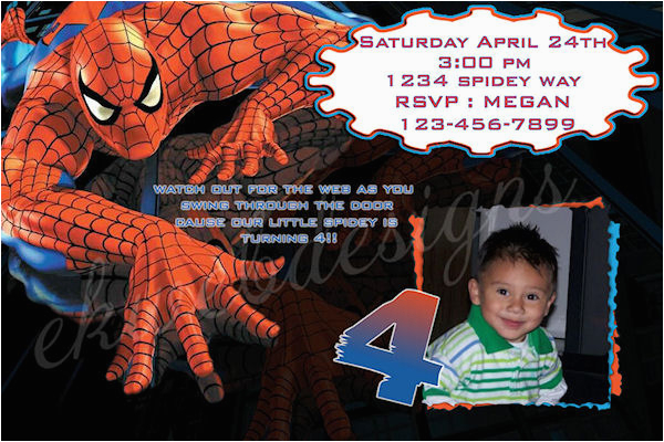 custom birthday invitation spiderman printable