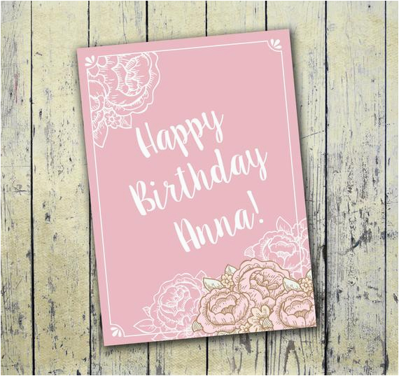 personalized printable birthday card 5x7