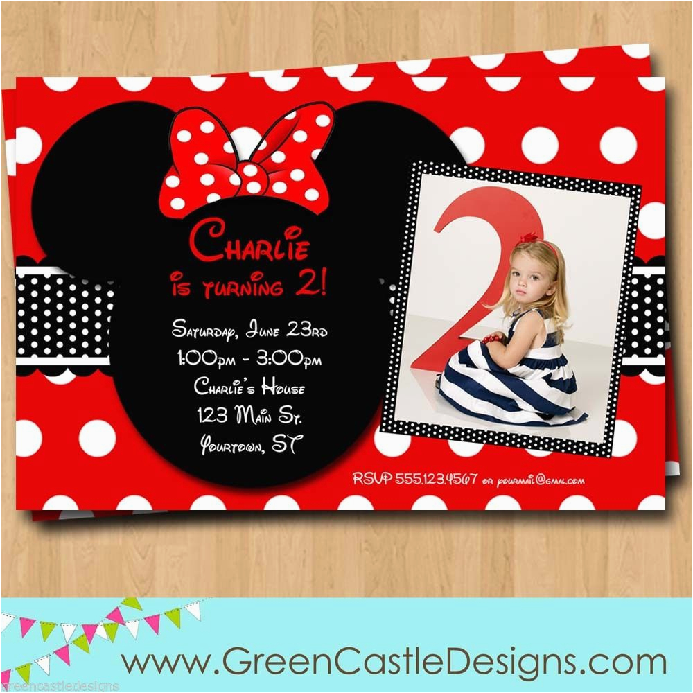 customized minnie mouse birthday invitations