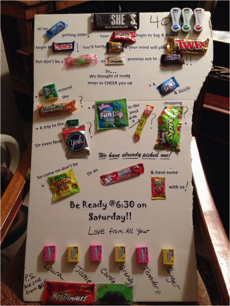 candy bar sayings friends 40th birthday crafts