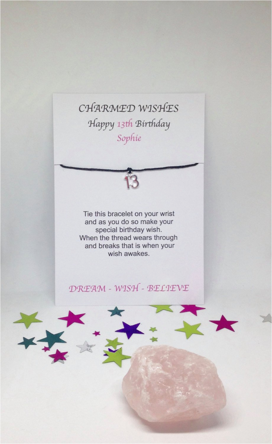 13th birthday bracelet card 13th birthday gift daughter