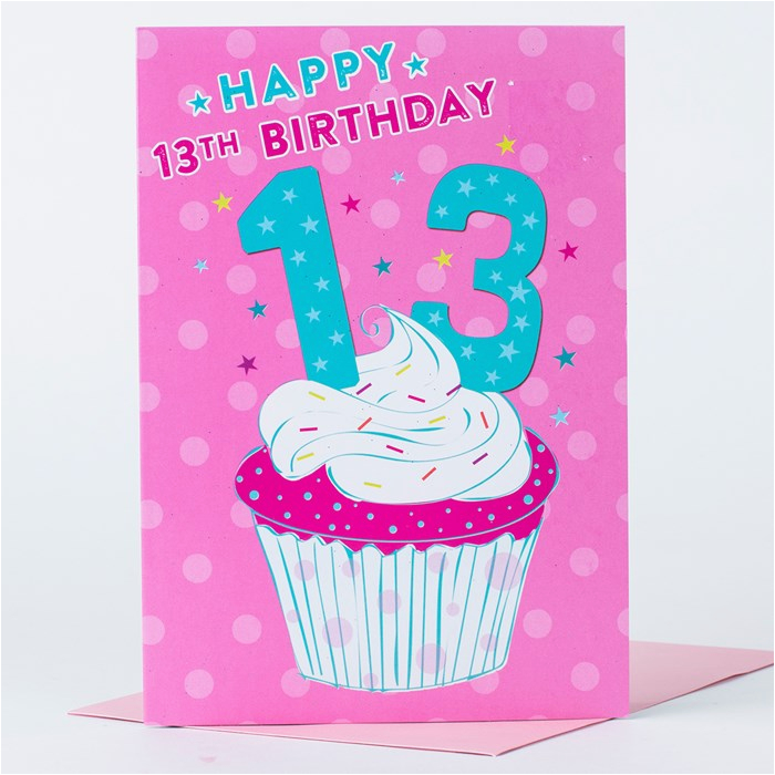 13th birthday card happy birthday cupcake only 29p