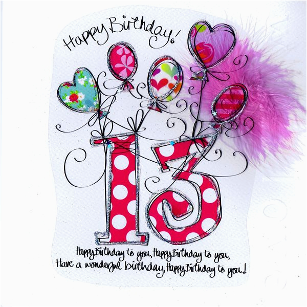 card age 13th birthday pink balloons card ideas