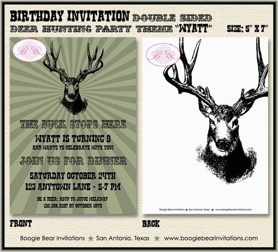 deer hunting birthday party invitation