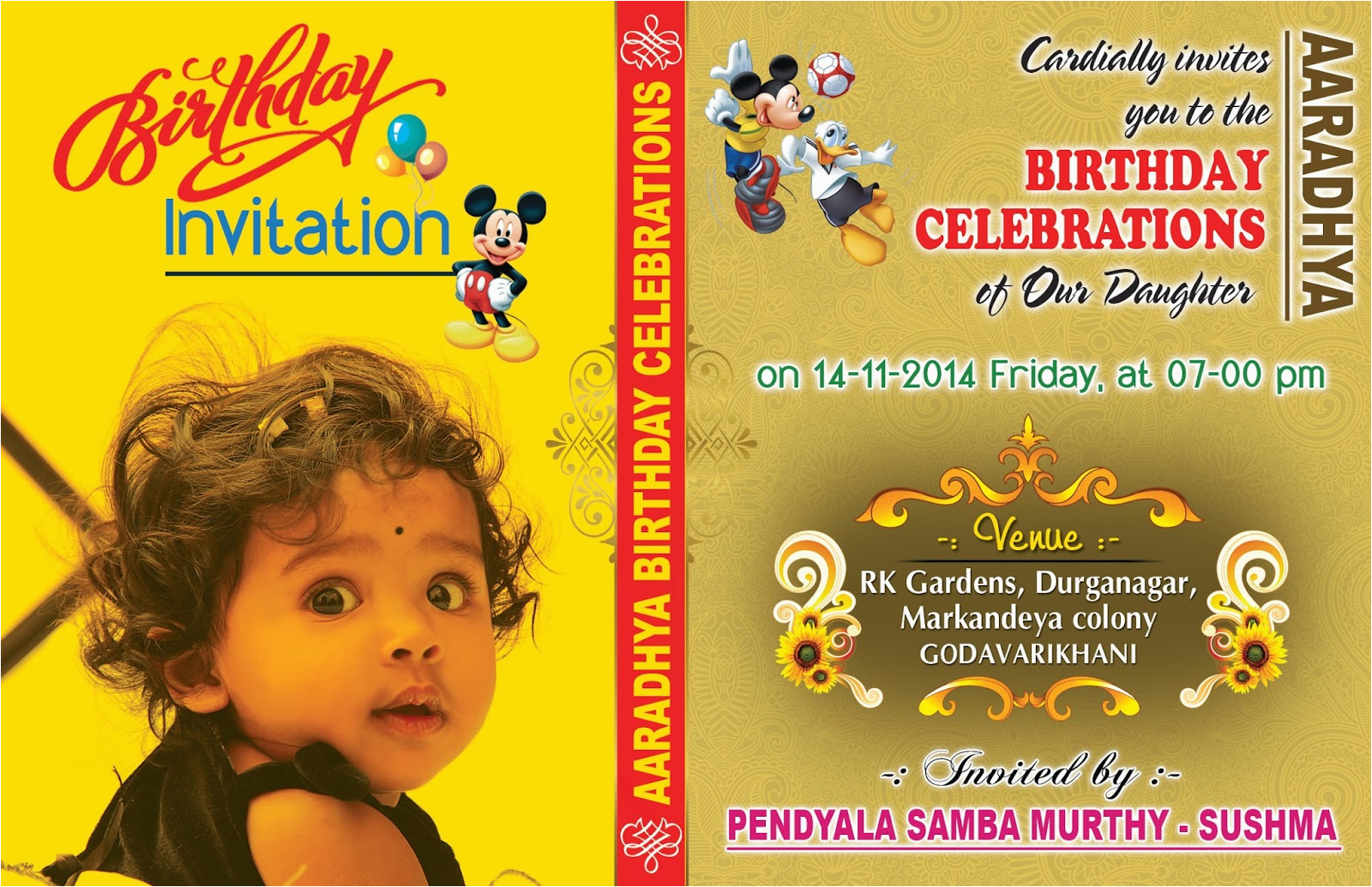 birthday invitation card cover design