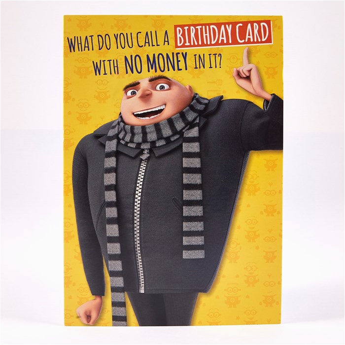 humour birthday card despicable me gru card factory