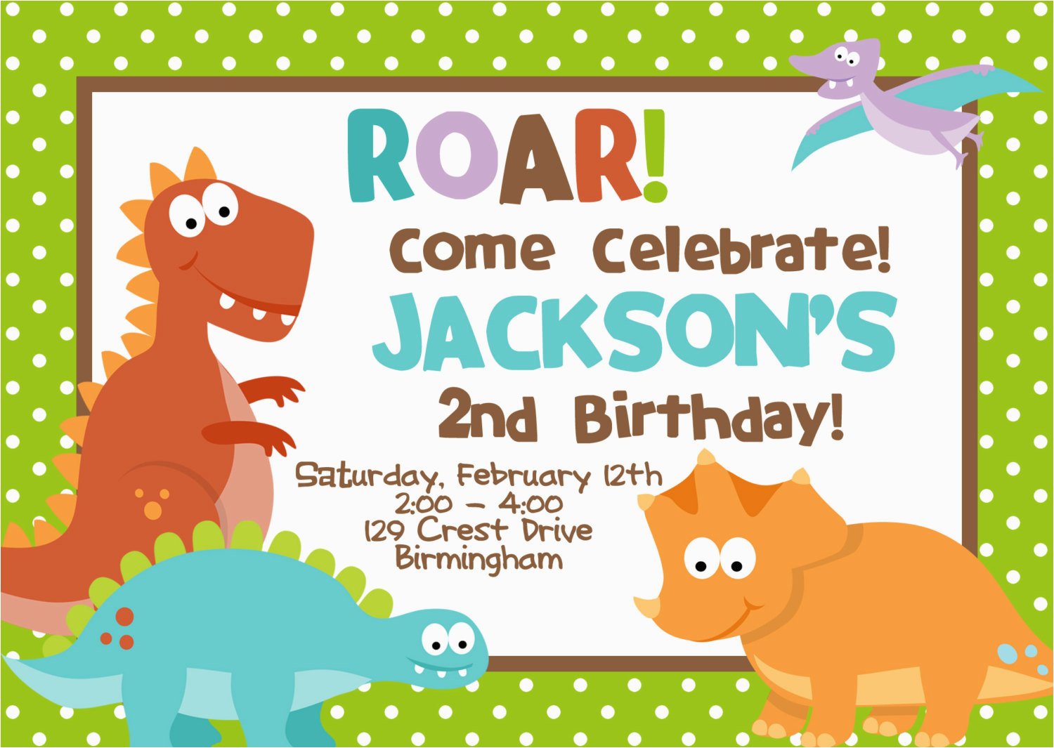 cretaceous dinosaur birthday party invitations