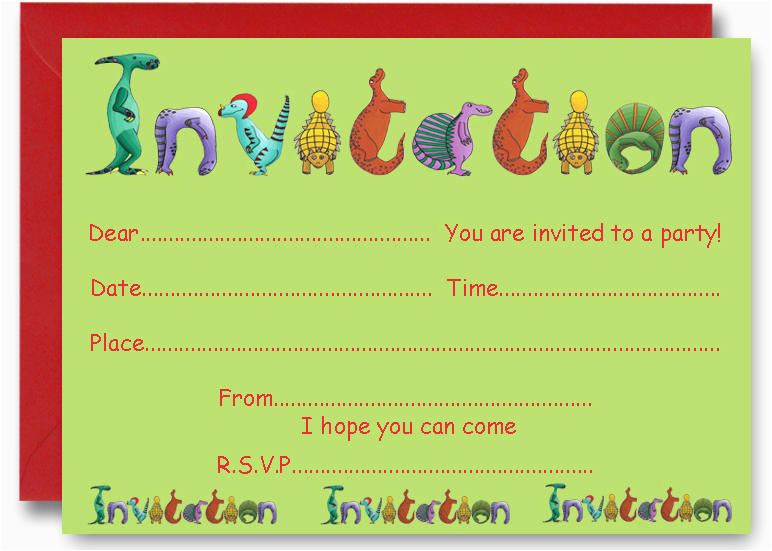 dinosaur party invitations