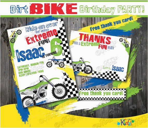 dirt bike birthday invitation diy dirt