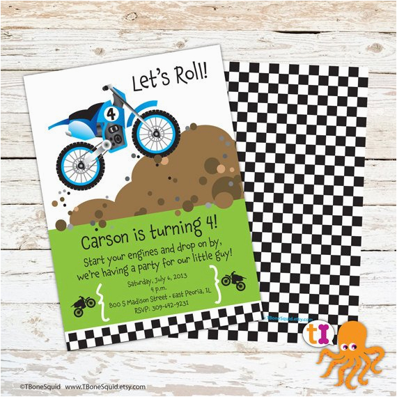 dirt bike birthday party invitations ref market