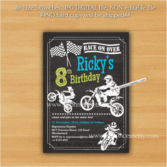 dirt bike invitation motocross birthday