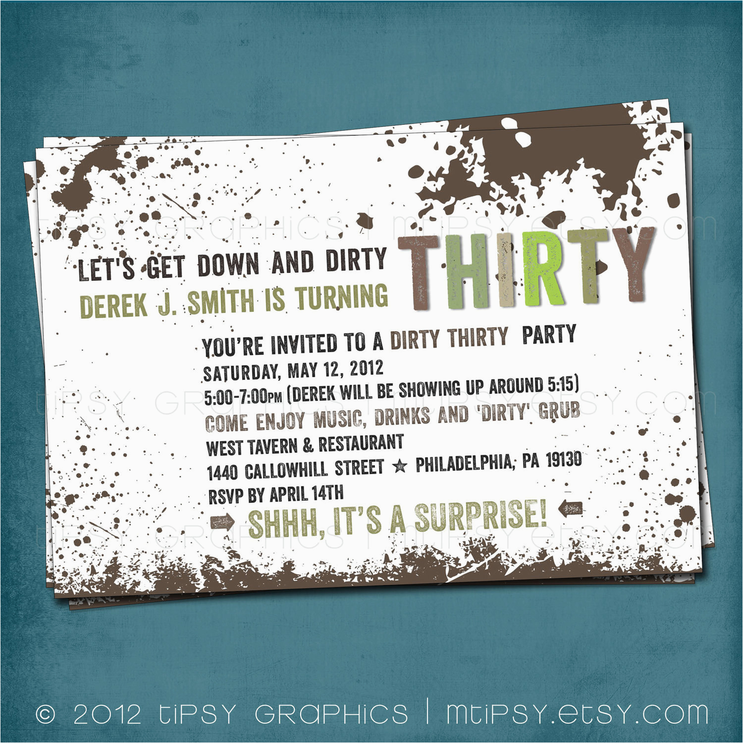Dirty 30 Birthday Invitations Down Dirty the Dirty Thirty 30th Birthday Party Invite