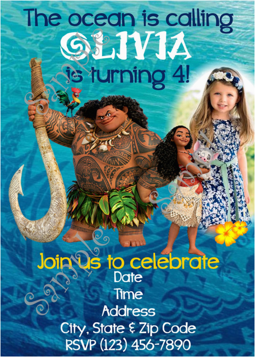 moana invitation disney moana birthday party invitation