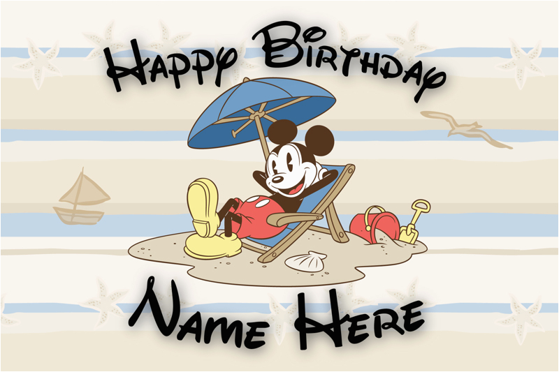 free custom disney birthday card mickey mouse beach