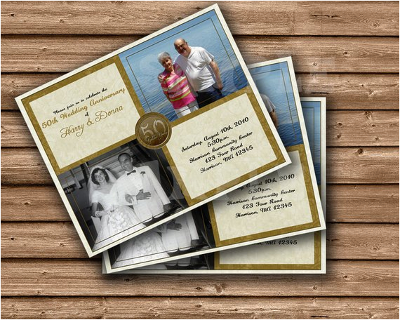 printable 50th wedding anniversary invitation diy