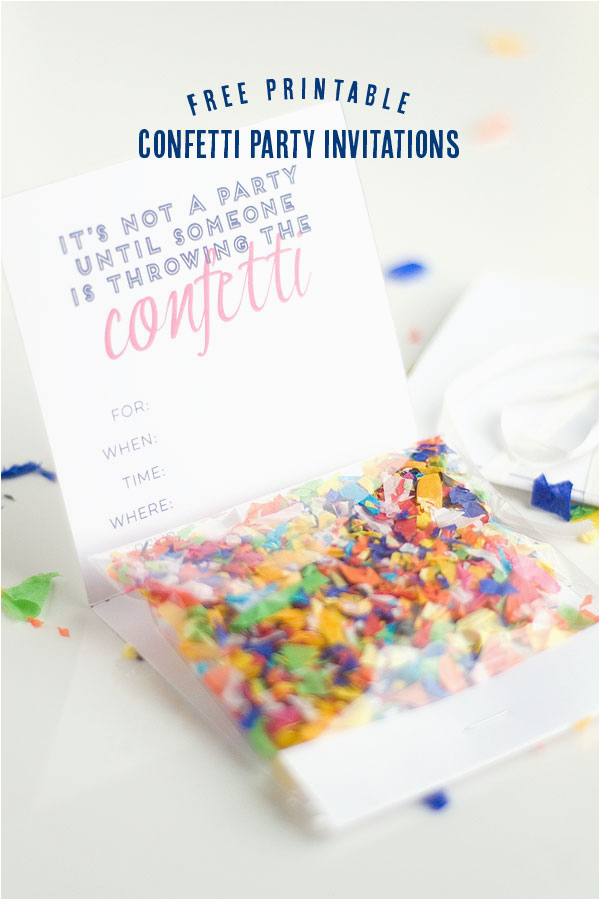 Diy Birthday Invitations Online Free Diy Confetti Invitation with Free Printable